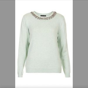 TOPSHOP Embellished Neckline Sweater
